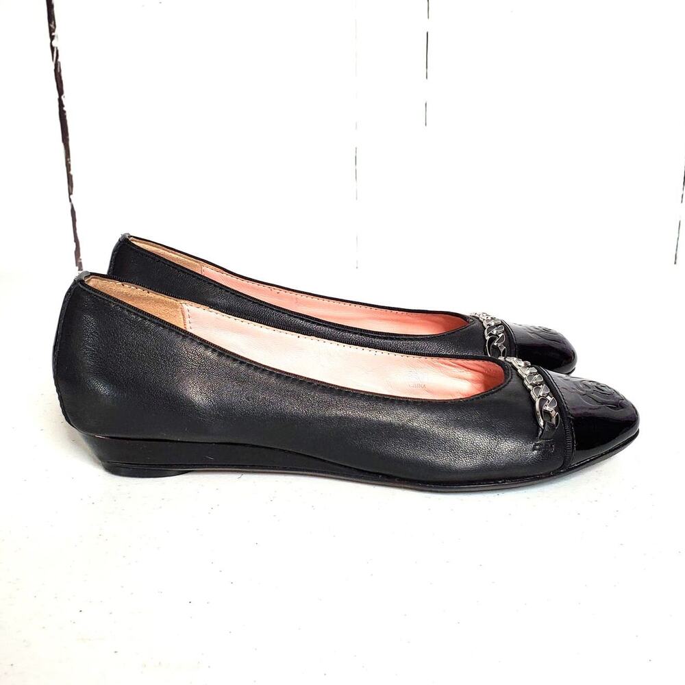 Taryn Rose Paola Soft Leather Cap Toe Ballerina Pumps 6 - Picture 3 of 11